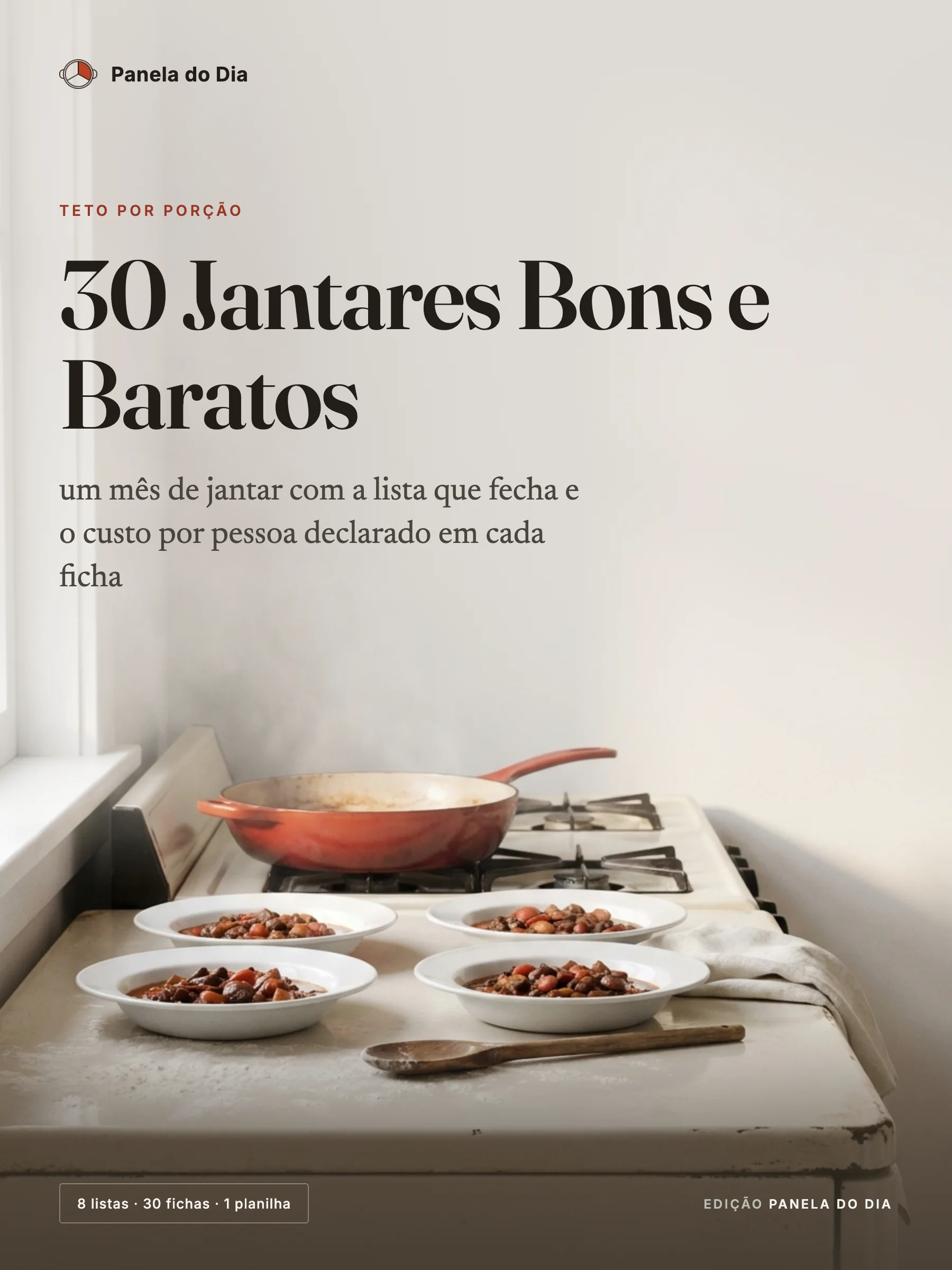 Capa do guia 30 Jantares Bons e Baratos