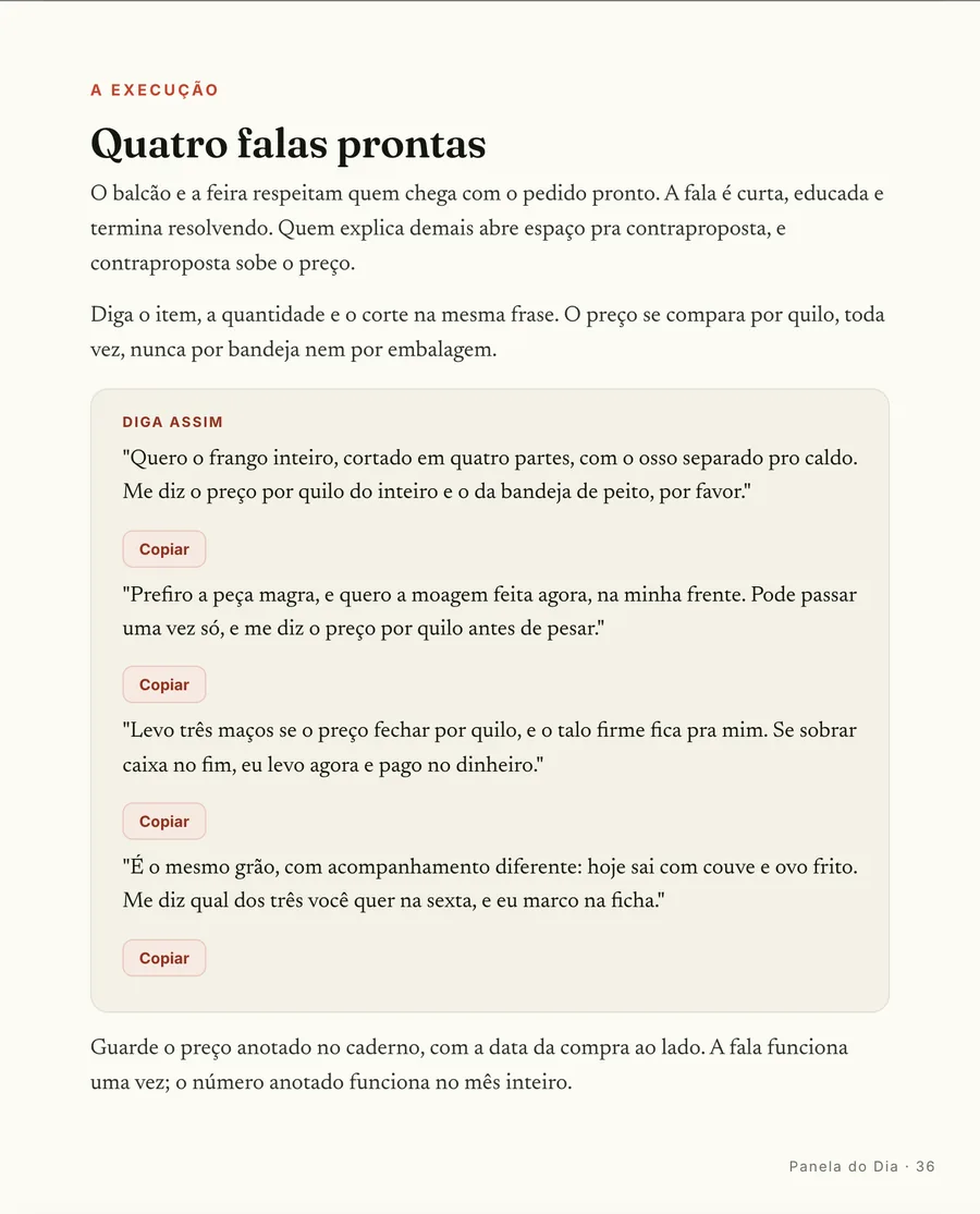 Página real do guia: Listas prontas
